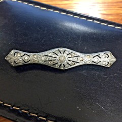 Art Nouveau Bar Pin Brooch Paste Rhinestones Real Beauty