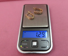 Vintage 14K Solid Y. Gold U-Leverback CZ Earrings 1.29 Grams (#401)