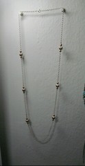 Vintage 925 Sterling SilverTwo tone Ball Rolo Chain Necklace 17g, 36″