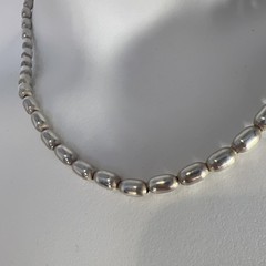 Vtg ITALY 925 Sterling Silver Modernist Barrel Shaped Necklace UNISEX 18” 22.89g