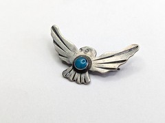 Vtg Handmade Navajo Fred Harvey Era Sterling Silver Thunderbird Turquoise Brooch