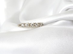 Vintage Sterling Silver 925 Diamonique CZ Stack Band Ring Size 9