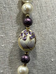 Vintage Japan Faux Pearl Lilac Necklace 28″ Long