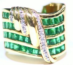 3.00CT 14K Gold Natural Emerald Cut White Diamond Vintage Engagement Ring Band