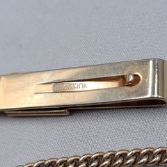 Vintage Swank Mens Jewelry Set Watch Fob Cufflinks Tie Bar Gold tone Monogram LB