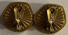 Vintage Yves Saint Laurent Metal & Resin Clip-On Earrings YSL Designer Authentic