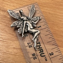 Beautiful Art Nouveau Sterling Silver Fairy Nymph Vintage Pendant