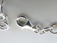 Italian Sterling Silver 925 Rolo Link Charm Chain Bracelet 7.5″