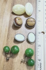 Vintage 70s 80s Clip On & Screw Back Earrings Lot of 4 Acrylic Lucite Bold