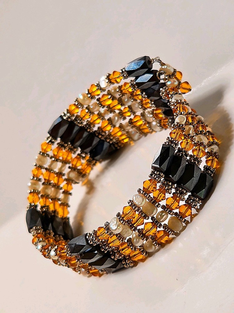 Vintage Magnetic Cloisonne Wrap Adjustable Bracelet One Size Fits All