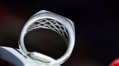 925 sterling silver ring 0.08ct cubic zirconia onyx sz 9 vintage handmade 7.35gr