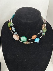 LOT of 4 Vintage Necklaces Glass Beads Wood Metal Premier Coldwater JD19