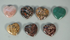 VINTAGE Seven 7 Heart Shape Natural Stone Gemstone Pendant Tiger Pattern