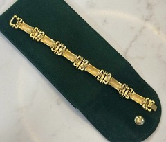 Crown Trifari 7” Bracelet Set: Egyptian Turquoise & Etruscan Link Revival Theme