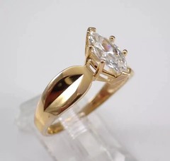 2.00Ct Marquise Cut Lab Created Diamond Engagement Ring 14K Yellow Gold Plated