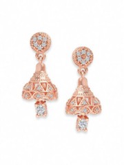 Lovely Pair Of Drop Dangle Earrings 2.3 Ct Simulated Diamond 14K Rose Gold Over