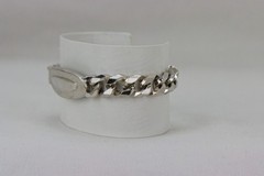 Swank Vintage Silver Tone Chunk-Chain Bracelet, 4gr