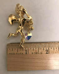 Kirks Folly Brooch Heart Valentines Guardian Angel Cherub Dangle Vintage