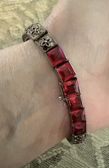 Antique Art Deco Watchenheimer Co Diamonbar Sterling Silver Bracelet 7 Inches