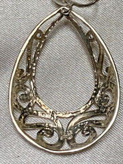 Vintage Jezlaine Fine Sterling Silver Ornate Filgree Scroll Clip Earrings