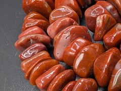 Red Jasper Polished Chunky Chip Bead Necklace