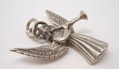 VTG STERLING SILVER PENDANT ANGEL WITH HORN