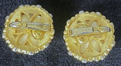 Vintage Signed Trifari Necklace & Earring Set w/4 earring pairs, 1 Brooch, 1 Pin