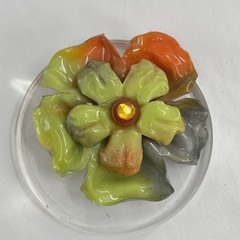 Vtg Lucite Acrylic Flower Brooch XL Pop Art Mod Translucent Statement Pin