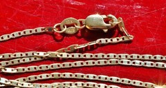 10k yellow gold necklace 18.0″ diamond cut mariner link chain vintage 1.6gr