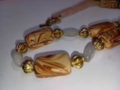 OOAK Rose Quartz Natural Stone Artisan 18″ Mix Necklace Semiprecious Harvest