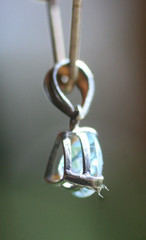 925 Sterling Silver Blue Topaz Pendant Light Sky Blue Faceted Gemstone