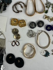 Large Earring Lot 100+ Pairs Mixed Vintage Modern Pierced Clip Hoops Studs