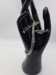 Vintage Italian 925 Silver and Gold Braided Bracelet, 8.5 Inches