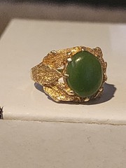 Vintage Antique 14k Gold Ring with Jade 5th generation owner
