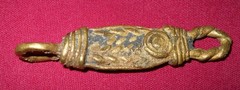 Antique Brass Thai Diamond Finger Amulet Or Nigerian, Cameroon Africa Belt Link