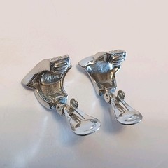 Landau Vintage Clip On Earrings Silver Pave