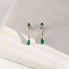 Pear Cut Lab Created Emerald Diamond Woman’s Special Earring 14K White Gold FN