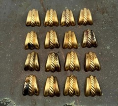 Lot of 16 Vintage Brass Shield Stampings – 24mm Textured Gold Findings