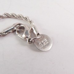 Sterling Silver Rope Bracelet Solid Vintage 925 7.5″ Long 2.5mm