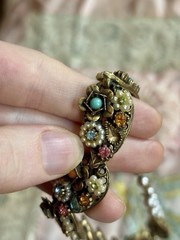 Vintage 1950s “Art” Jeweled Floral Choker Necklace