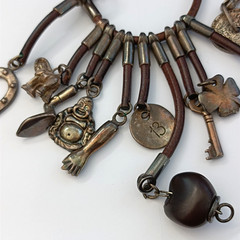 UNOde50 Rare Boho Leather Charm Necklace Statement Talismans Spiritual Unisex