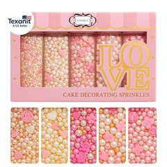 Pink Mini Roses I Silver Hearts & Vermcelli and White Pearls | Anniversary Sprin