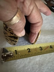 Diane Von Fürstenberg Black And Gold Enamel Cuff Hinged Bracelet Y2K 7”