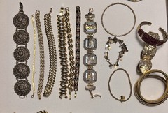 3lb + Gold Tone Vintage Costume Jewelry Lot All Wearable 126 Pieces