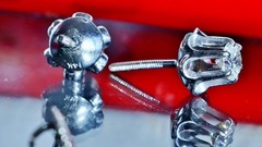 14k white gold earrings 0.50ct natural diamond screwback flower stud 1.95g N3762