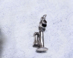 Estate 50s-60s Ster CHARM: 3-D old-fashioned CANDLESTICK TELEPHONE days gone by!
