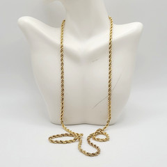 Classic Rope Twist Gold Tone Multi Link Chain Vintage Unisex Necklace 30 Inch