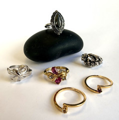 Vintage Avon Ring Lot of 6 from the 70’s 80’s Various Adjustable Sizes see photo