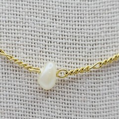 Freshwater Pearl Multi Style Link Gold Tone Chain Vtg Station Necklace 24 Inch