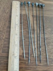 Lot Of 7 Antique Sterling Silver Assorted Hat Stick Pins